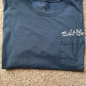 Salt Life Men's Navy Short-Sleeve Pocket Tee with White Logo